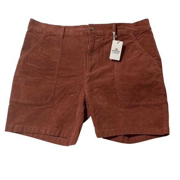 Marine Layer Mens Archive Dominic Cord Shorts Corduroy Mahogany Size 36 New - Picture 1 of 15